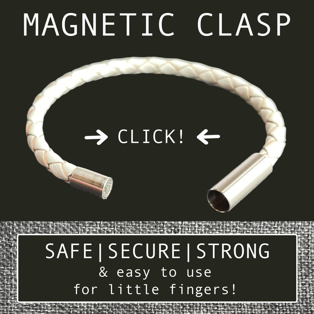 KIDS LEATHER BRACELET | WHITE image 2