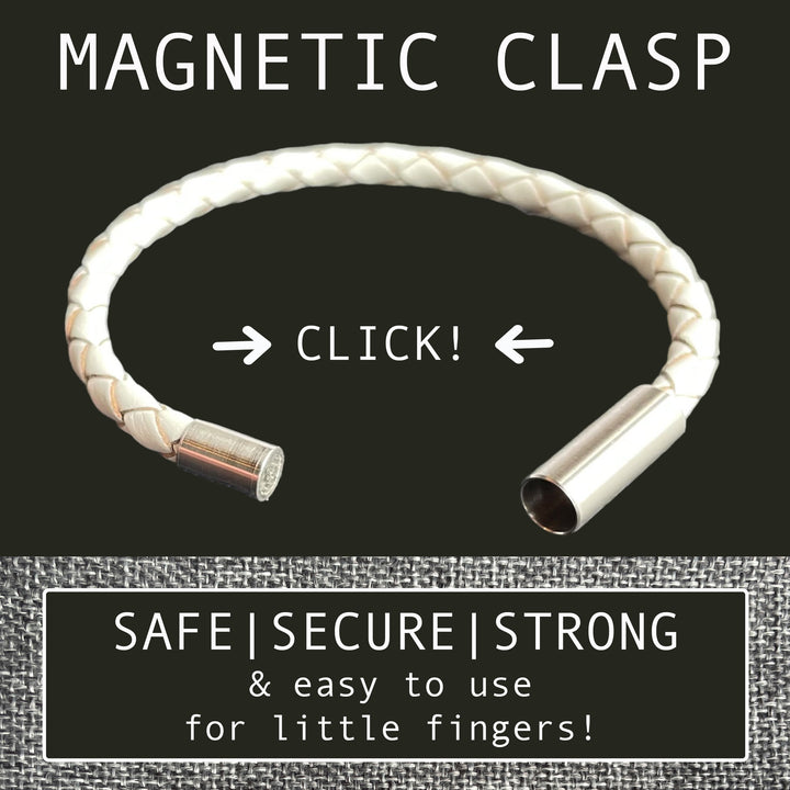 KIDS LEATHER BRACELET | WHITE image 2
