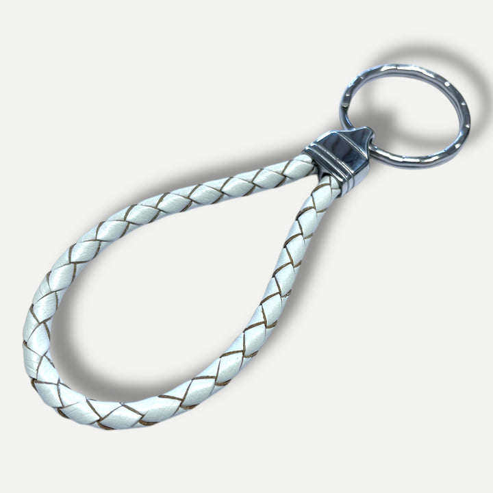 LEATHER KEYRING | WHITE image 0