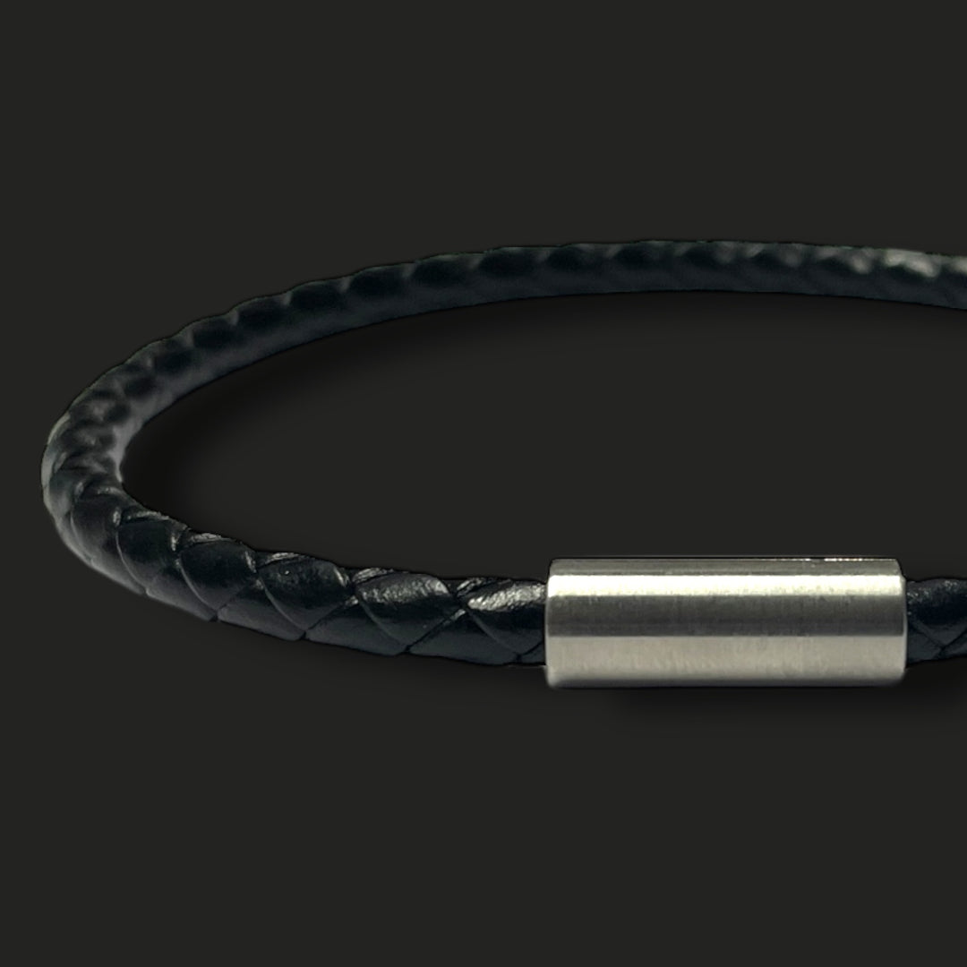 BLACK LEATHER BRACELET | SLIM BAND image 0
