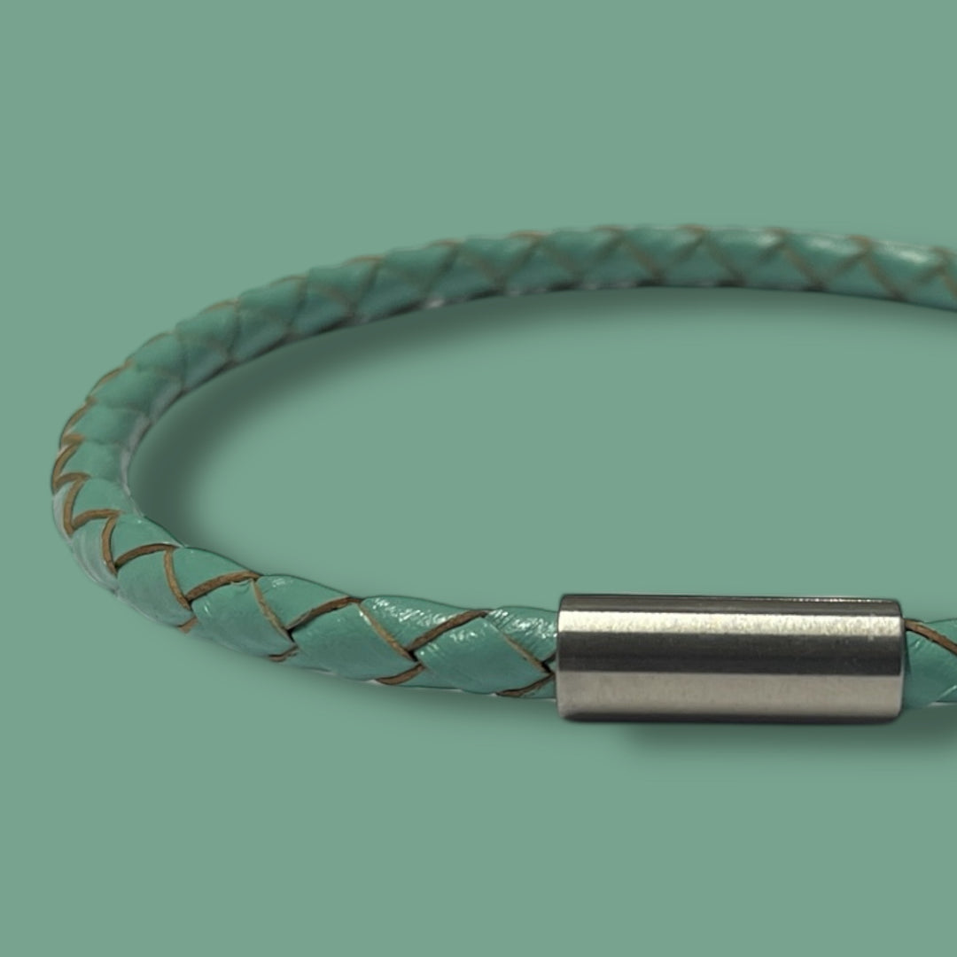 TURQUOISE LEATHER BRACELET | SLIM BAND image 0