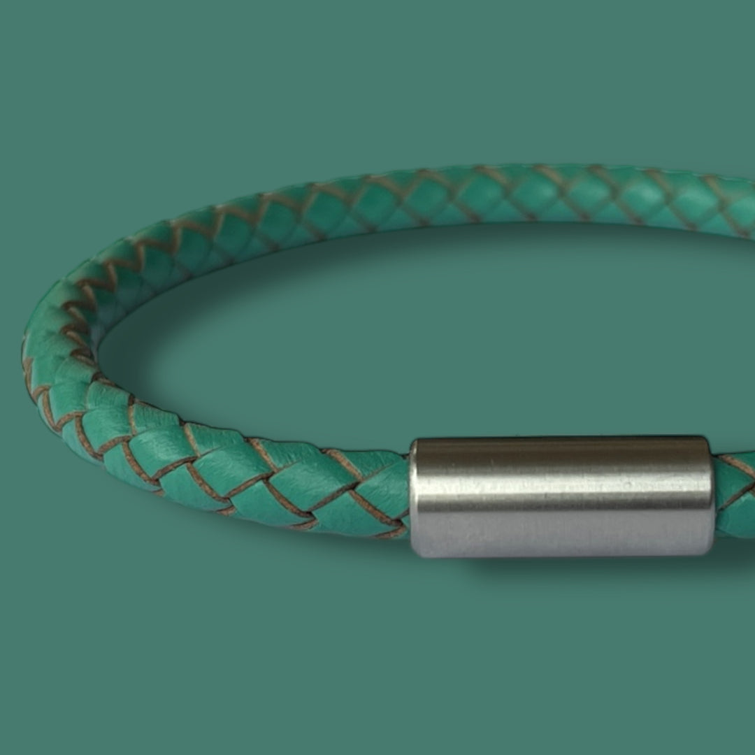 TEAL LEATHER BRACELET image 0