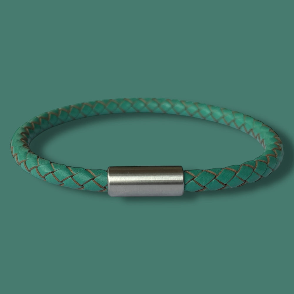 TEAL LEATHER BRACELET image 1