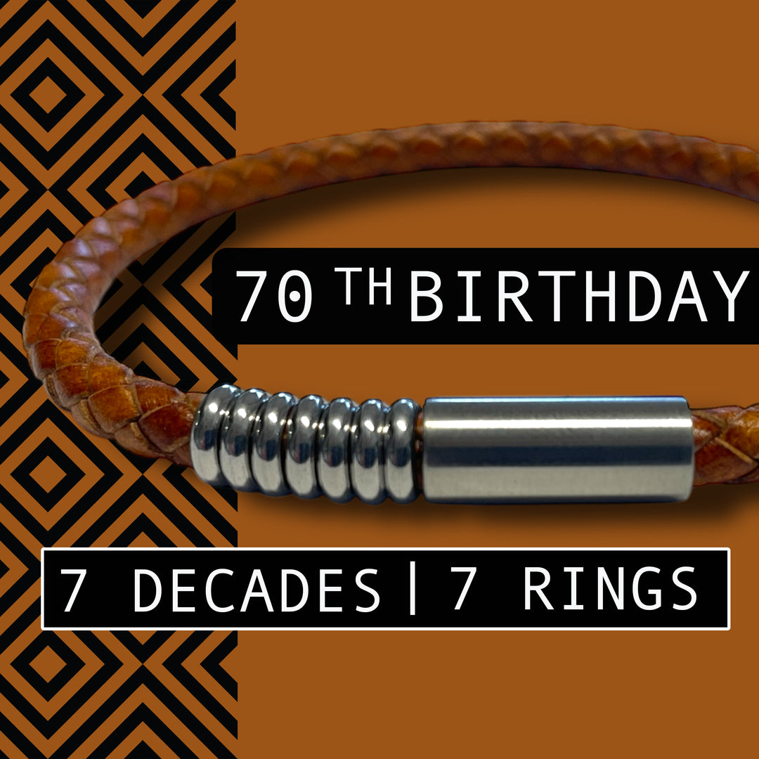 70TH BIRTHDAY BRACELET | 7 DECADES | 7 RINGS image 0