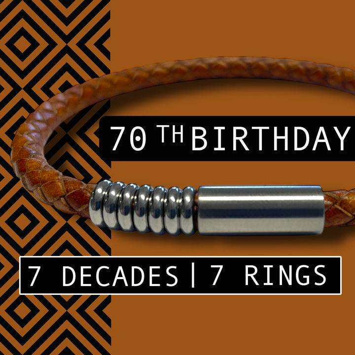 70TH BIRTHDAY BRACELET | 7 DECADES | 7 RINGS image 0