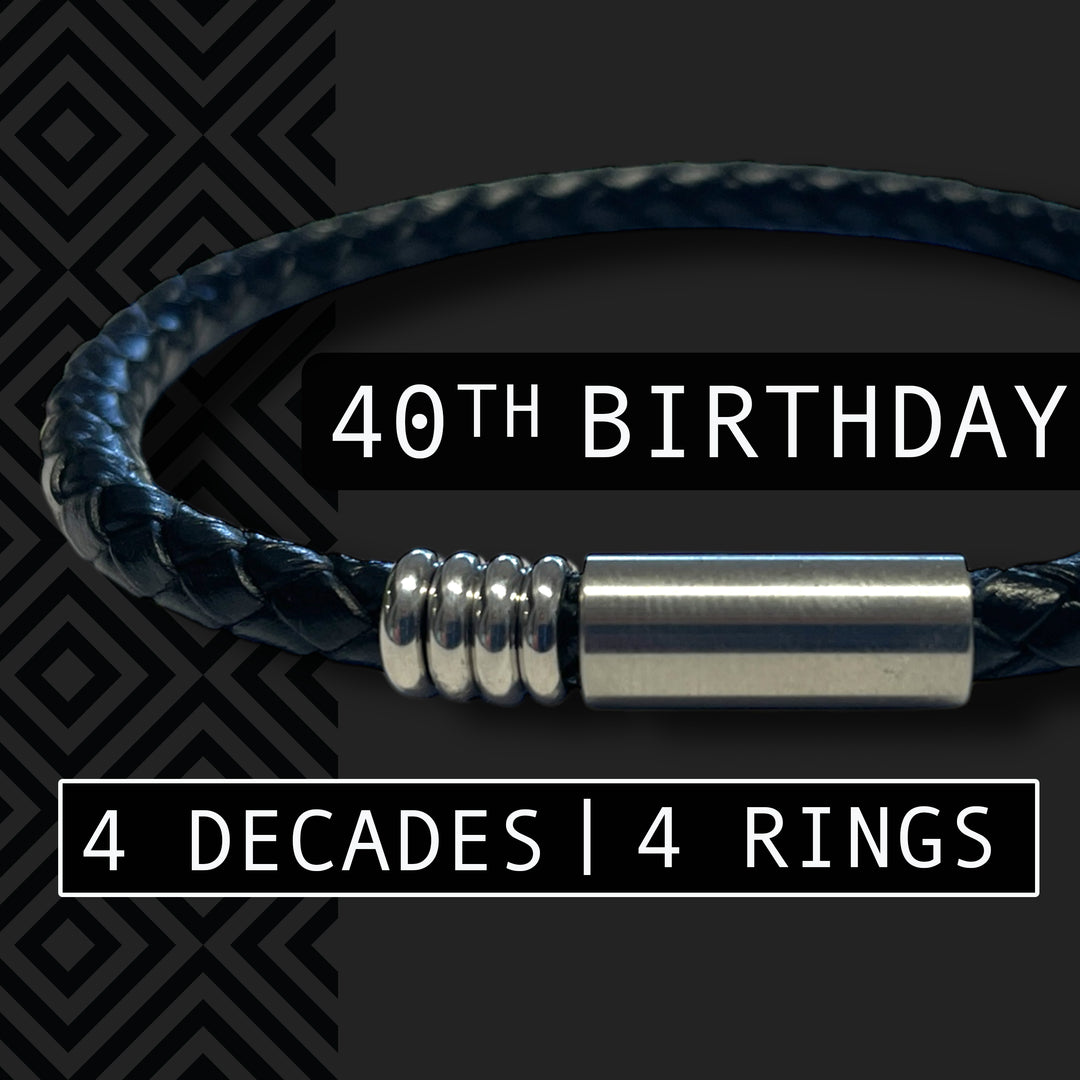 40TH BIRTHDAY BRACELET | 4 DECADES | 4 RINGS image 0
