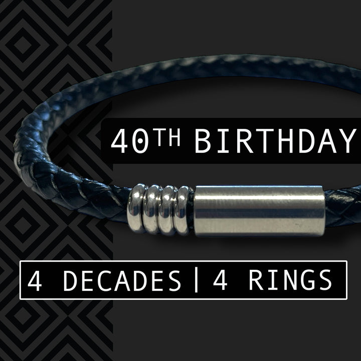 40TH BIRTHDAY BRACELET | 4 DECADES | 4 RINGS image 0