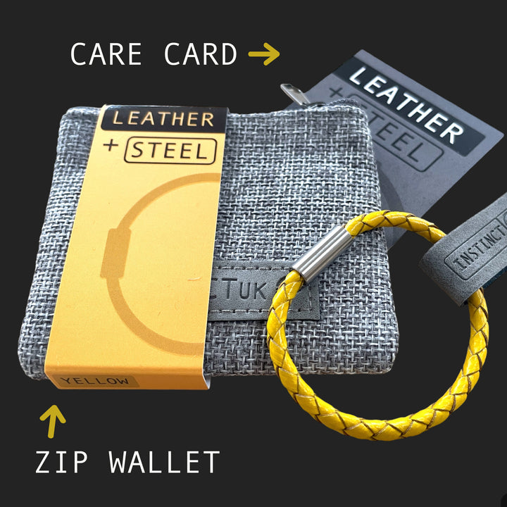 KIDS LEATHER BRACELET |YELLOW image 4