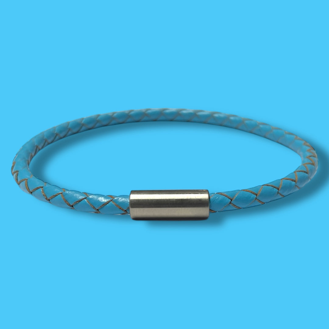 BLUE LEATHER BRACELET | SLIM BAND image 1