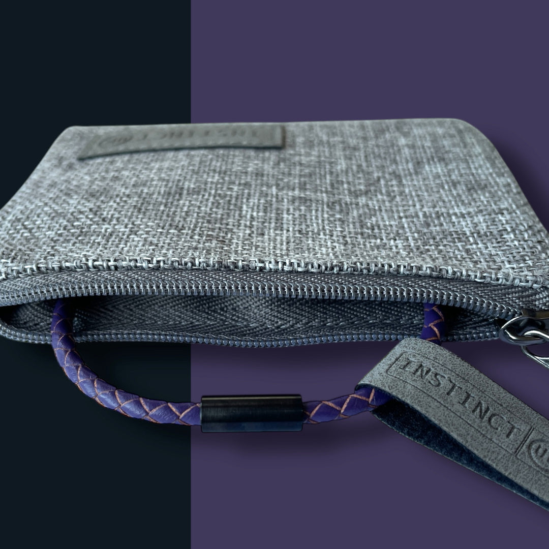 PURPLE LEATHER BRACELET | BLACK STEEL | SLIM image 5