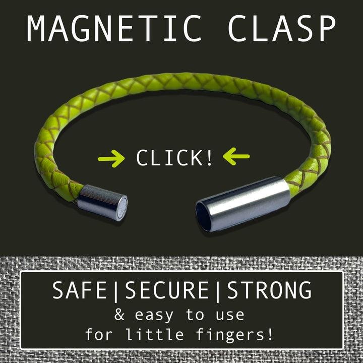 KIDS LEATHER BRACELET | LIME image 4