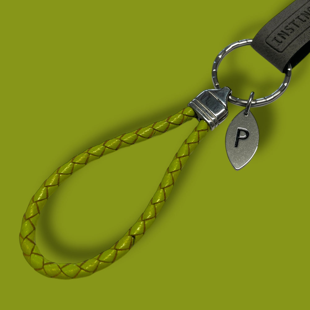 LEATHER KEYRING | LIME image 1