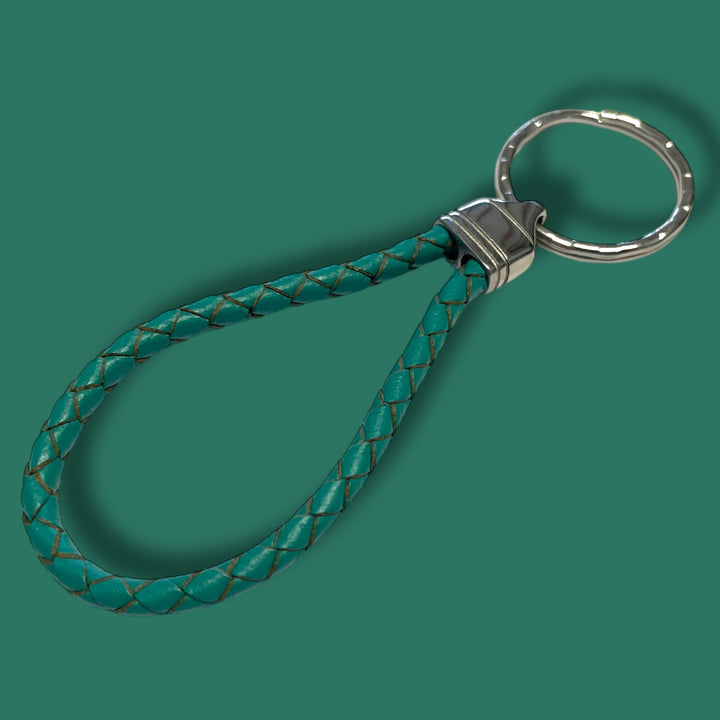 LEATHER KEYRING | TEAL image 0