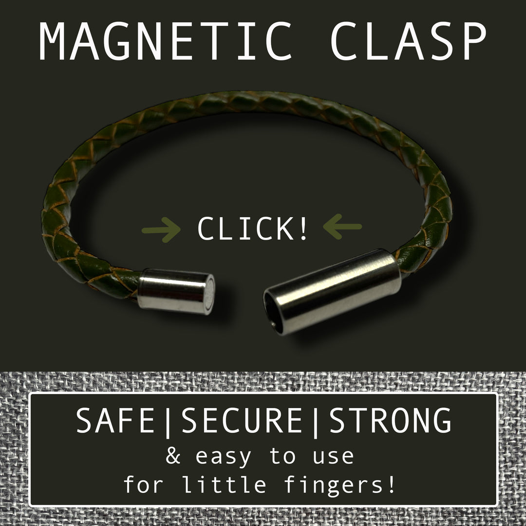KIDS LEATHER BRACELET | OLIVE image 4