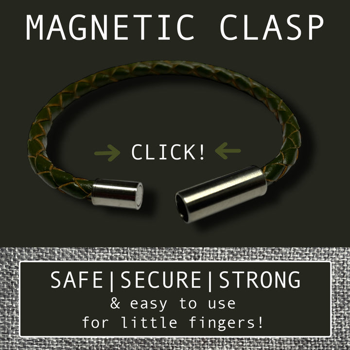 KIDS LEATHER BRACELET | OLIVE image 4
