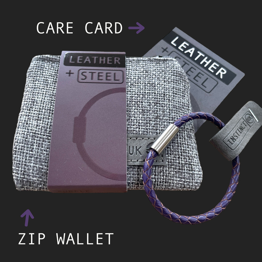 KIDS LEATHER BRACELET | PURPLE image 2