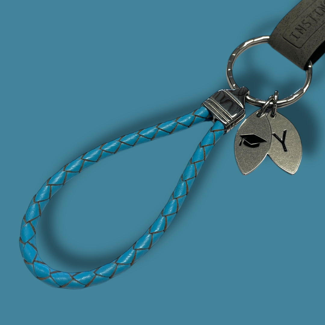 LEATHER KEYRING | BLUE image 1