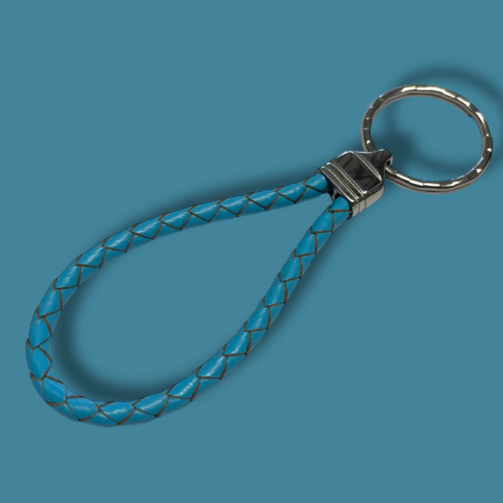 LEATHER KEYRING | BLUE image 0
