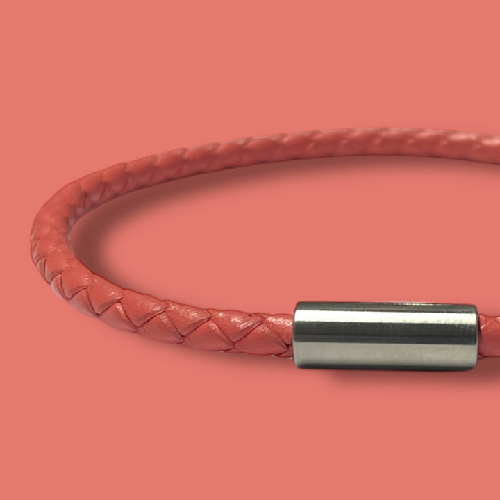 CORAL LEATHER BRACELET | SLIM BAND image 0