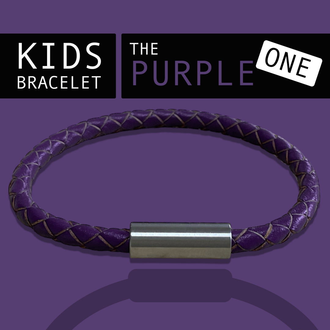 KIDS LEATHER BRACELET | PURPLE image 0