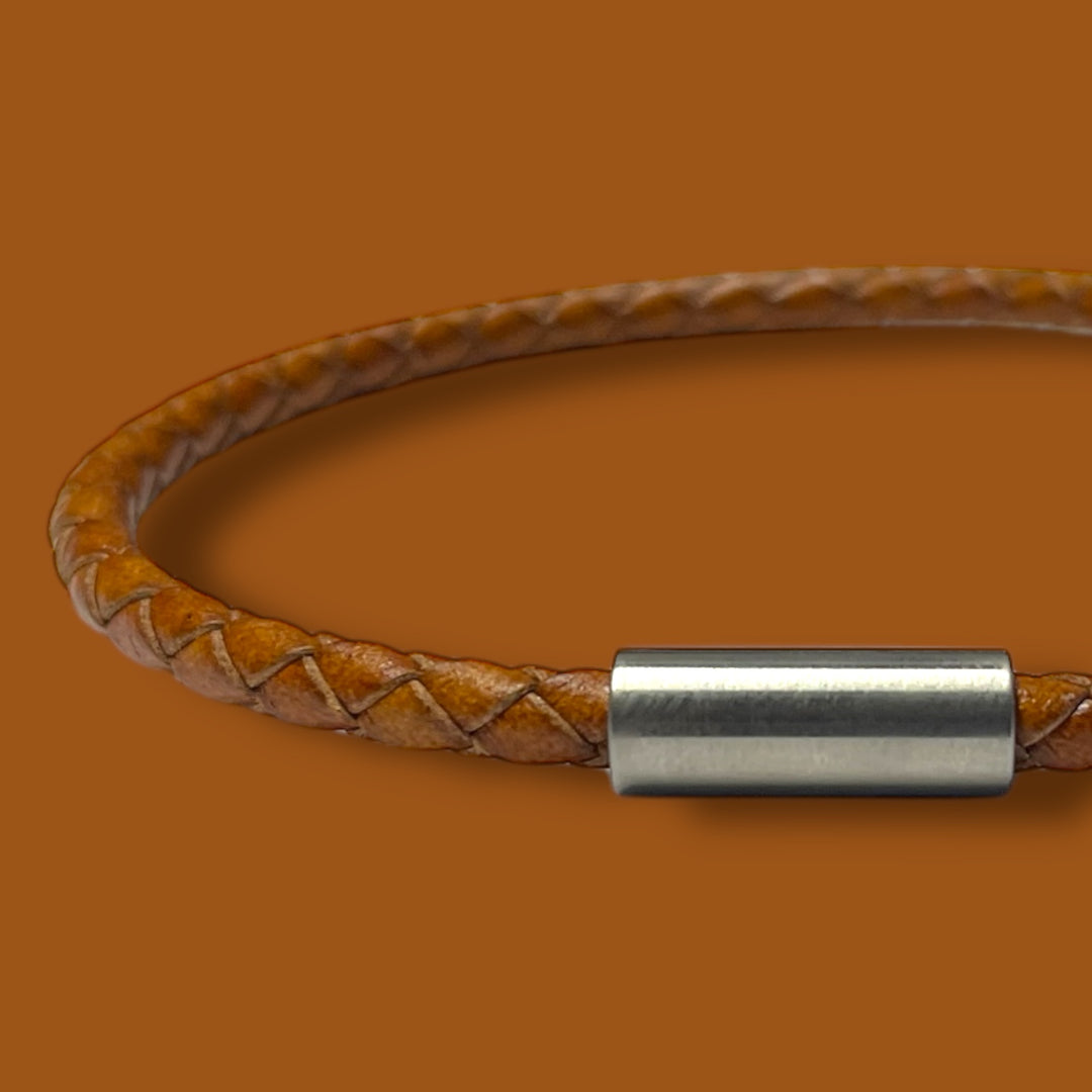 TAN LEATHER BRACELET | SLIM BAND image 0