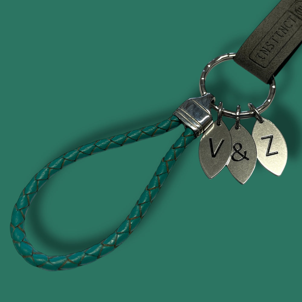 LEATHER KEYRING | TEAL image 1