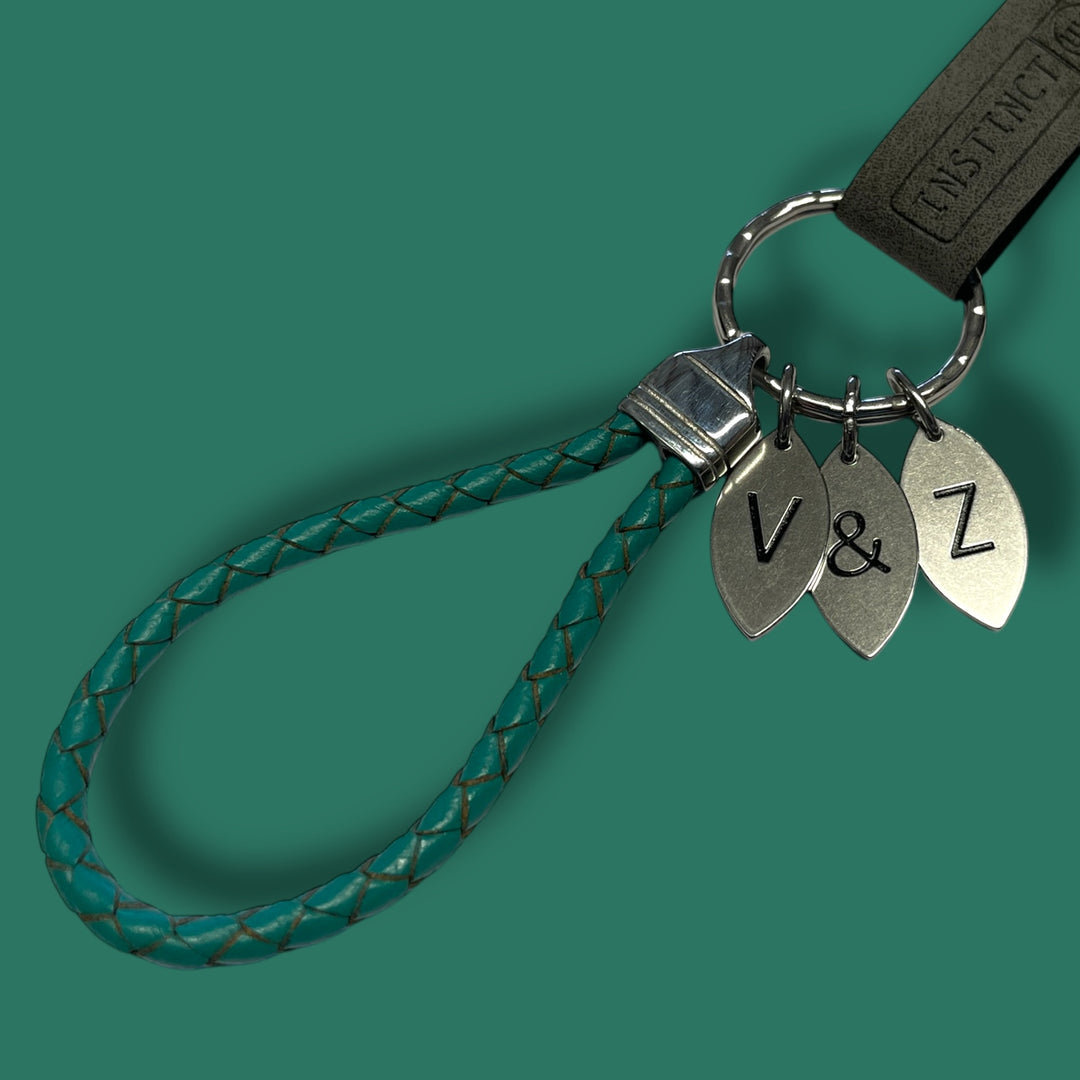LEATHER KEYRING | TEAL image 1