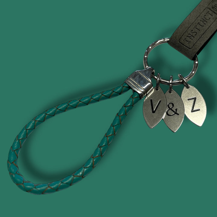 LEATHER KEYRING | TEAL image 1