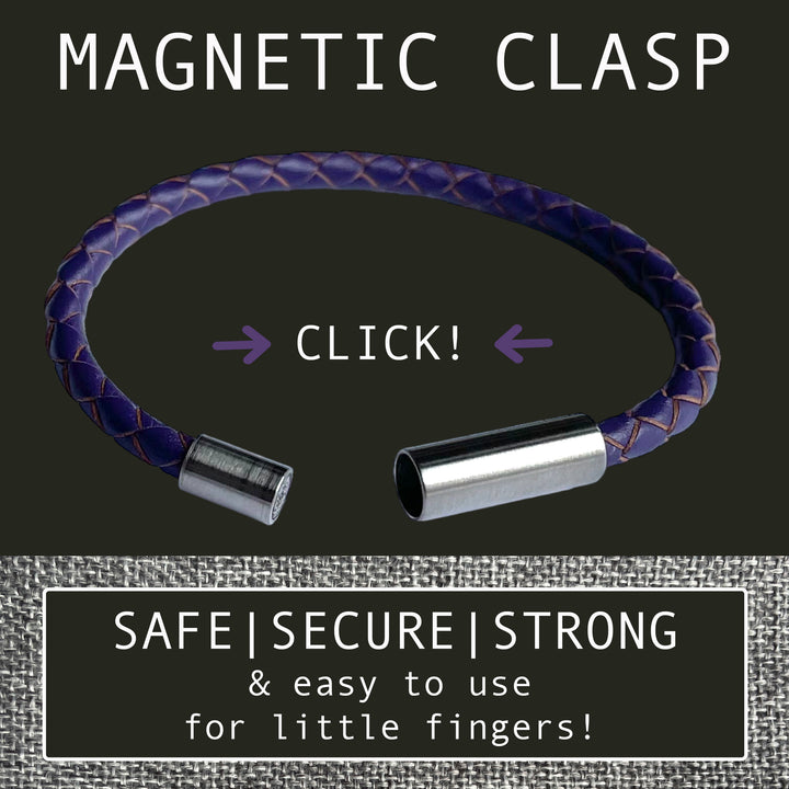 KIDS LEATHER BRACELET | PURPLE image 4