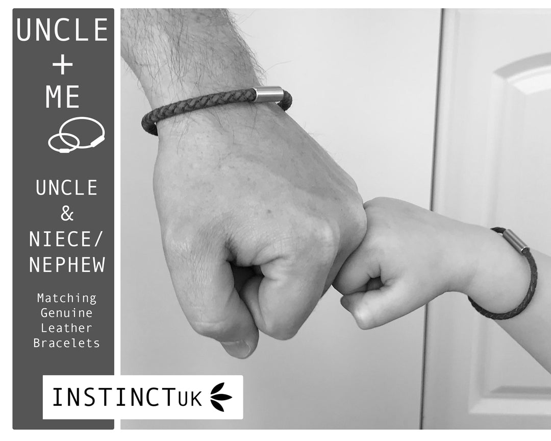 UNCLE + ME -Matching Leather Bracelet for Uncle & Niece/Nephew image 0