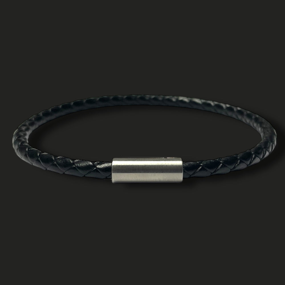 BLACK LEATHER BRACELET | SLIM BAND image 1