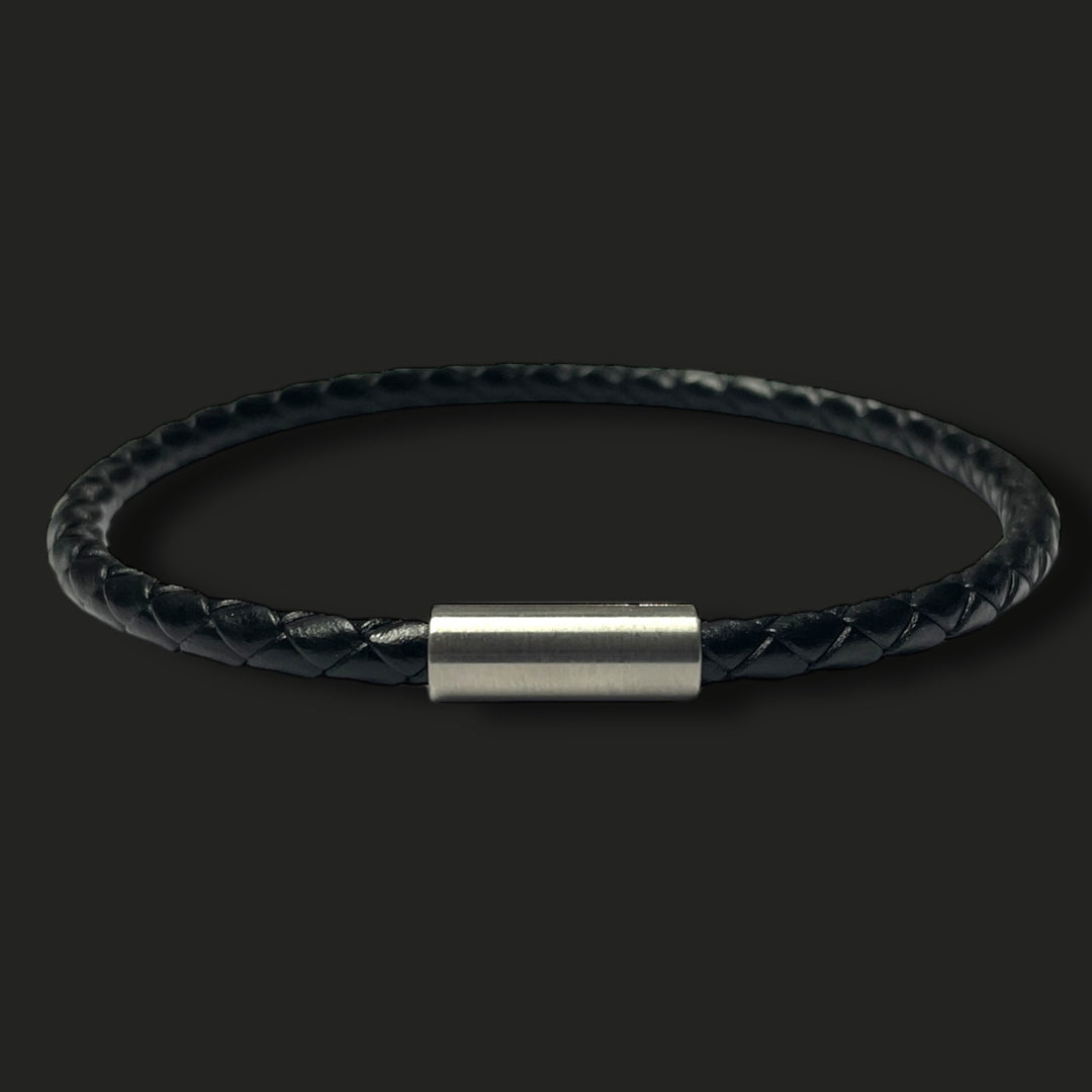 BLACK LEATHER BRACELET | SLIM BAND image 1