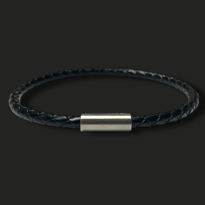 BLACK LEATHER BRACELET | SLIM BAND image 1