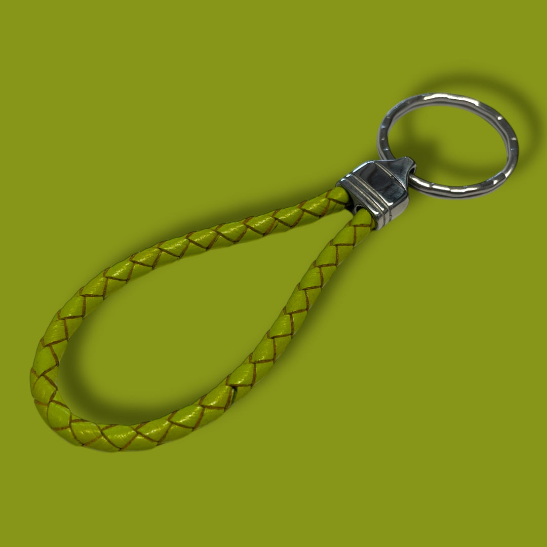 LEATHER KEYRING | LIME image 0