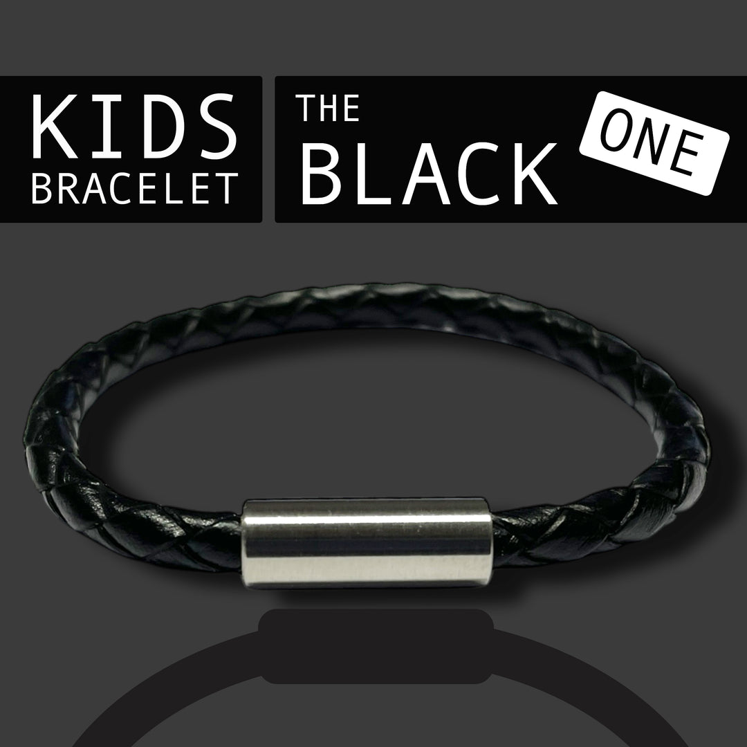 KIDS LEATHER BRACELET | BLACK image 0