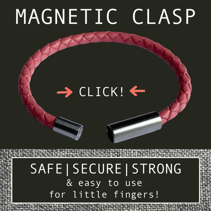 KIDS LEATHER BRACELET | CORAL image 5