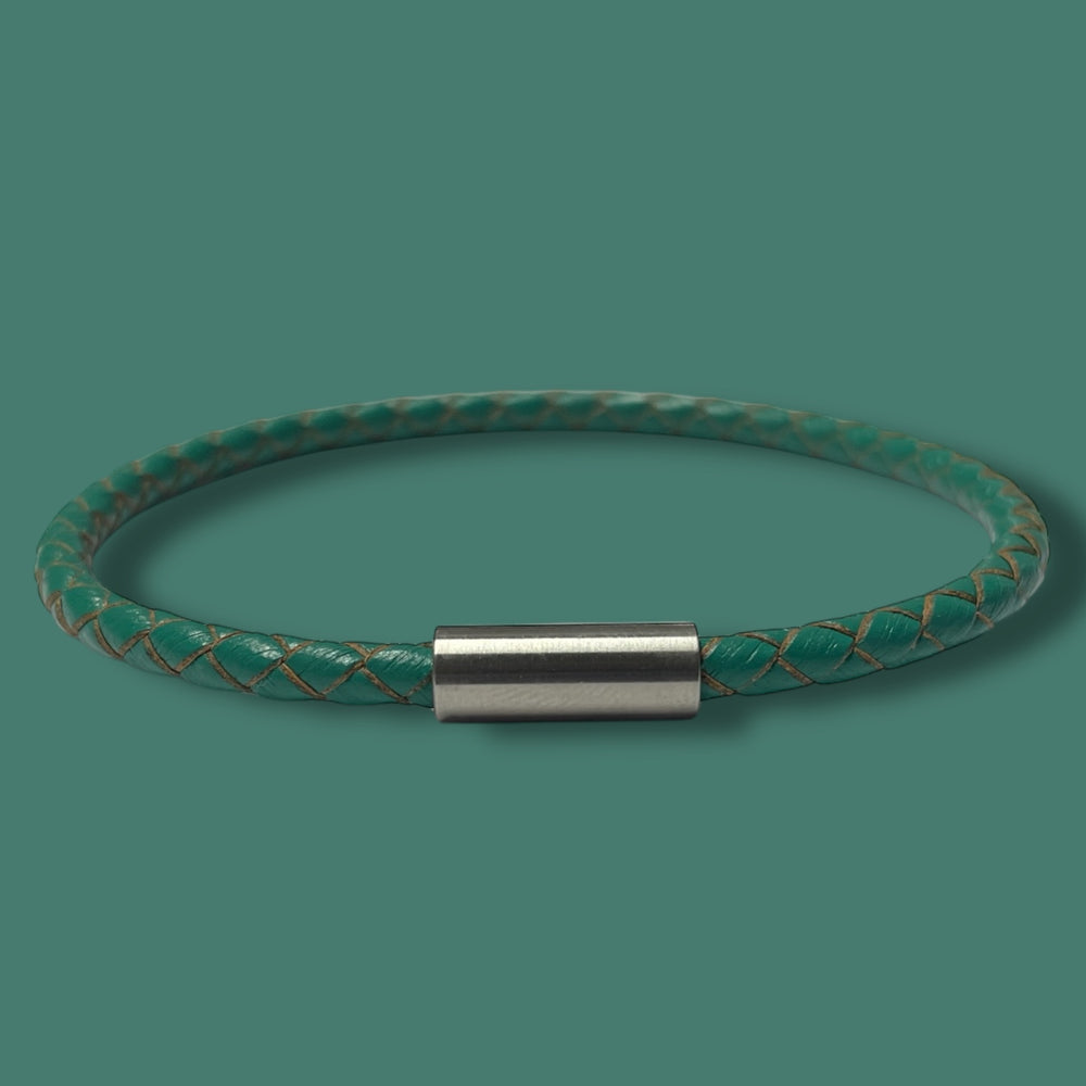 TEAL LEATHER BRACELET | SLIM BAND image 1