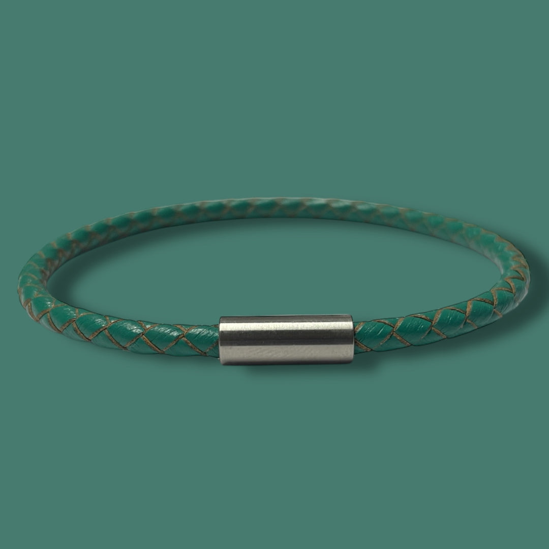 TEAL LEATHER BRACELET | SLIM BAND image 1