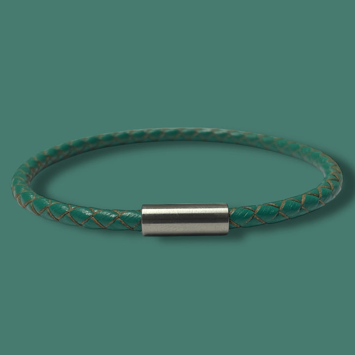 TEAL LEATHER BRACELET | SLIM BAND image 1