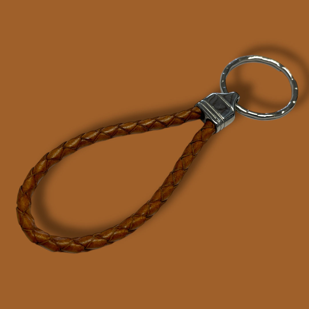 LEATHER KEYRING | TAN image 0