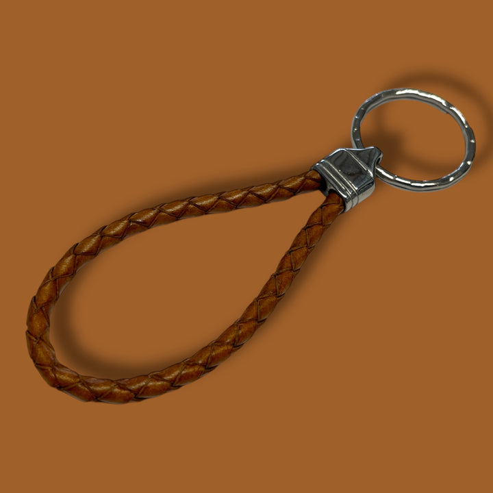 LEATHER KEYRING | TAN image 0