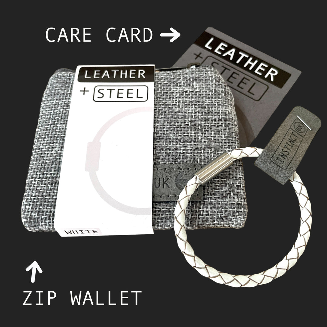 KIDS LEATHER BRACELET | WHITE image 3