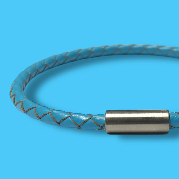 BLUE LEATHER BRACELET | SLIM BAND image 0