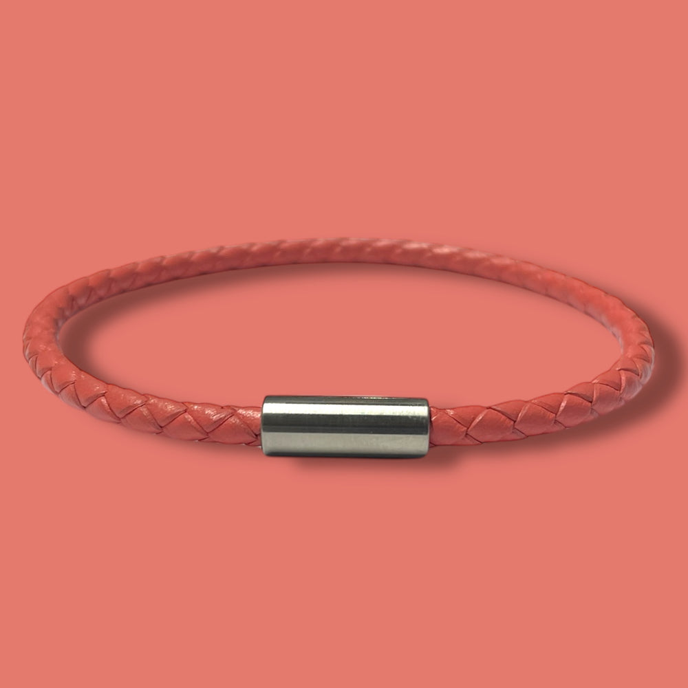 CORAL LEATHER BRACELET | SLIM BAND image 1