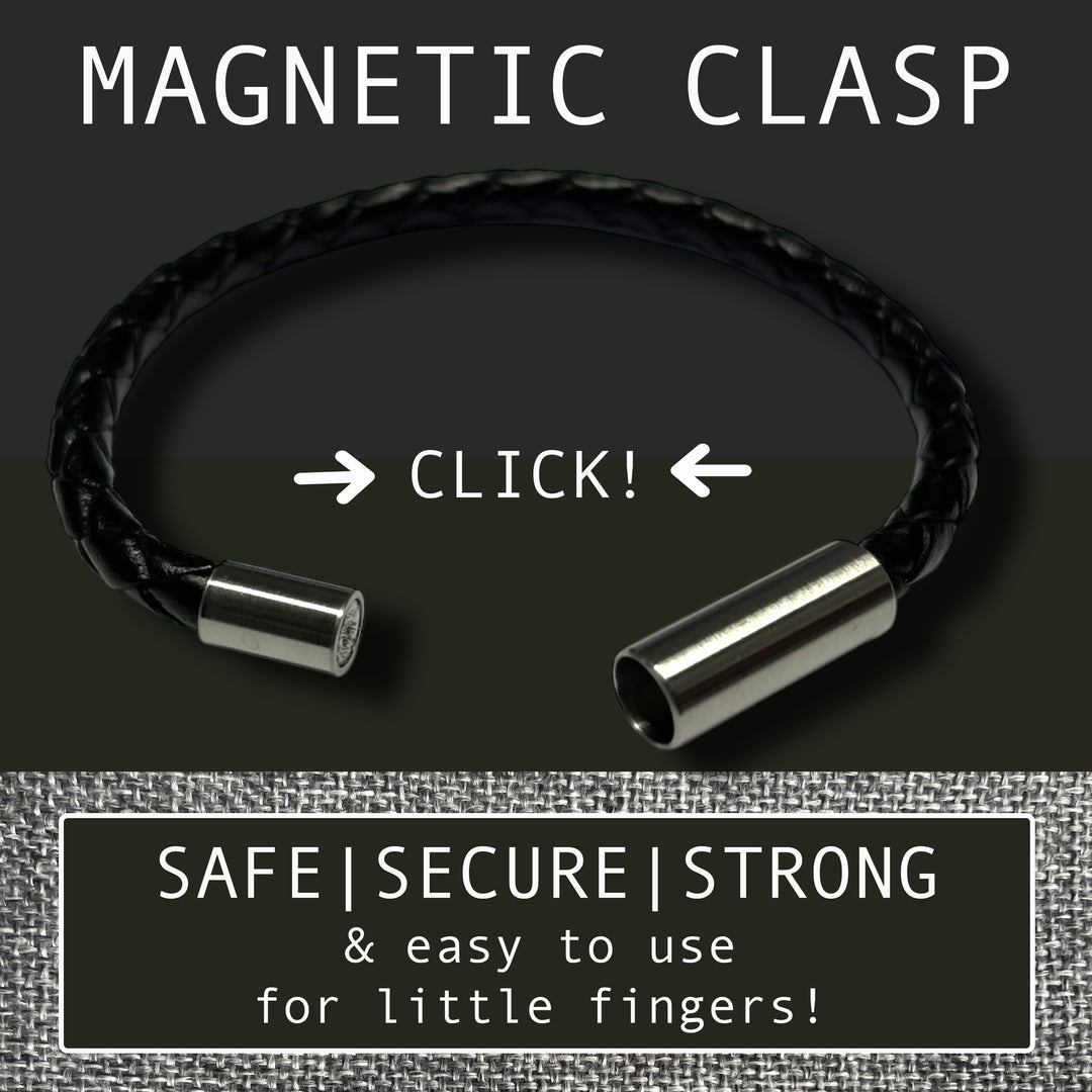 KIDS LEATHER BRACELET | BLACK image 2