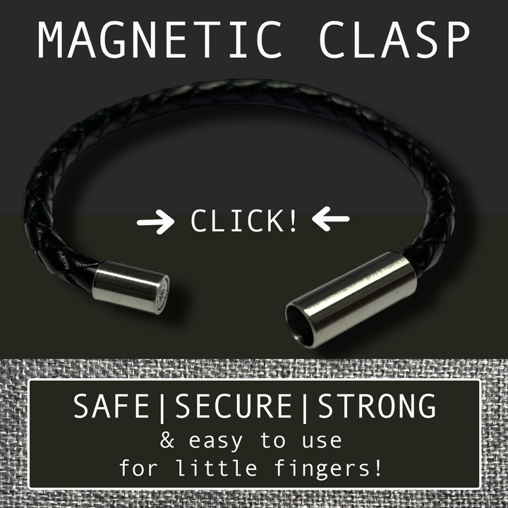 KIDS LEATHER BRACELET | BLACK image 2