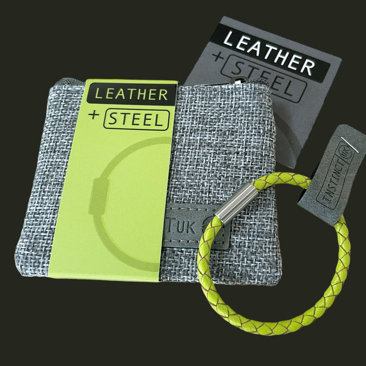 KIDS LEATHER BRACELET | LIME image 2