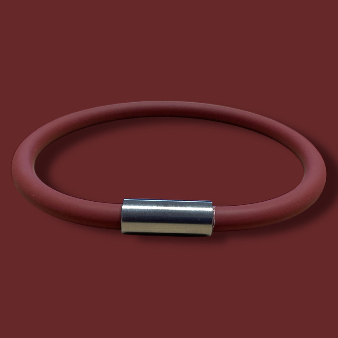 (W) RUSTIC RED SILICONE BRACELET image 1
