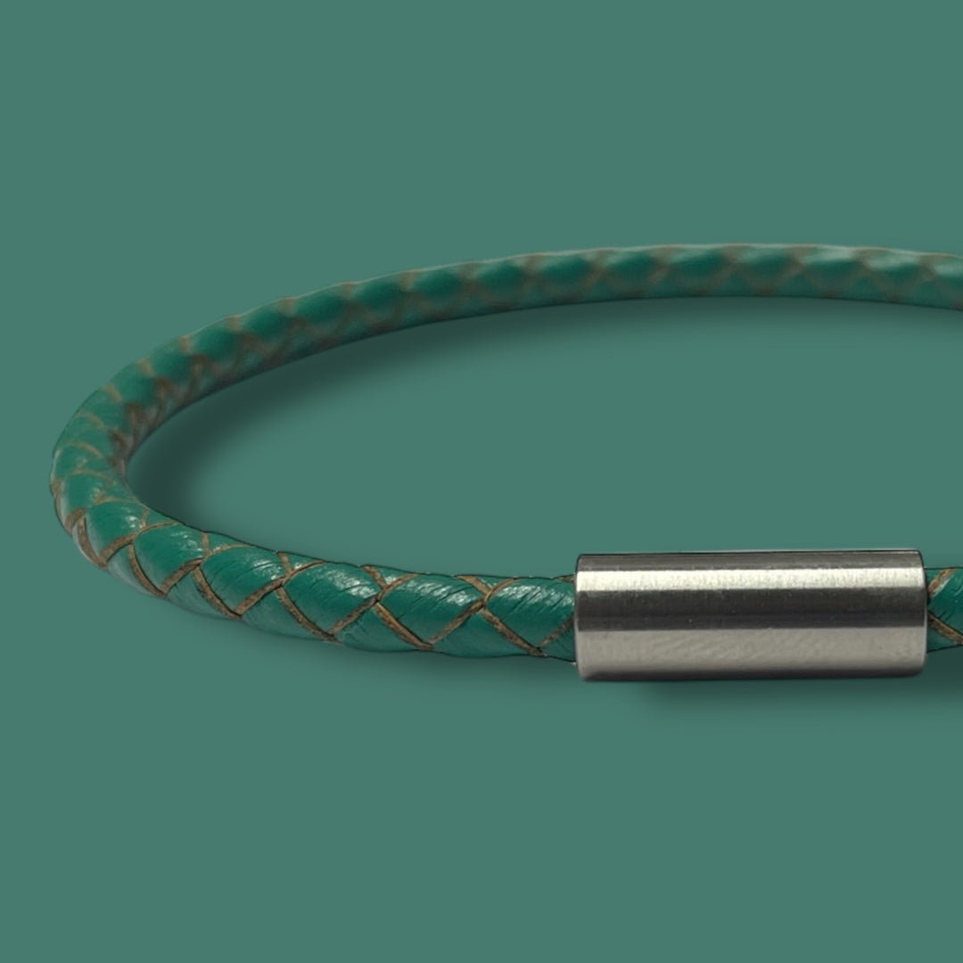 TEAL LEATHER BRACELET | SLIM BAND image 0
