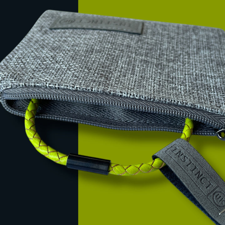 LIME LEATHER BRACELET | BLACK STEEL image 4
